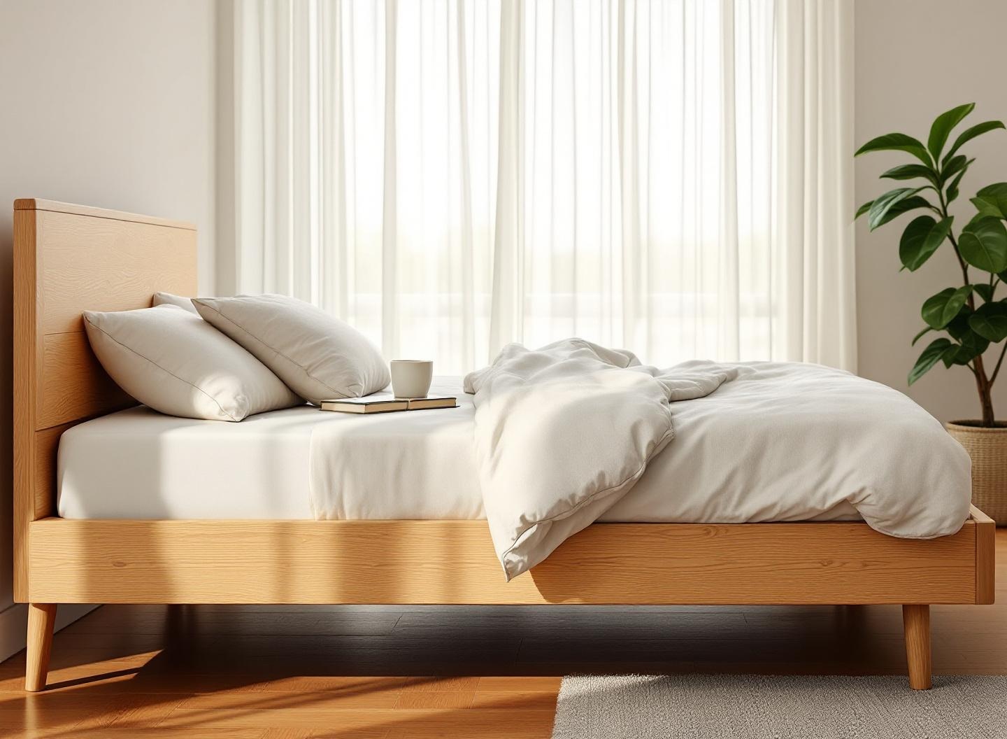 Haven Bed King in a warm morning bedroom